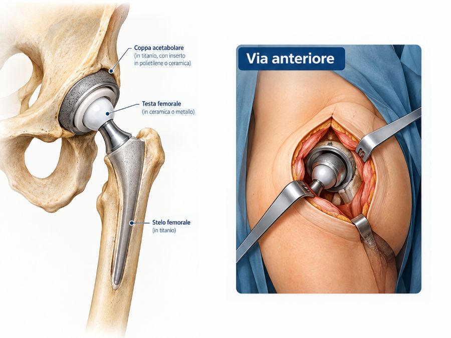 protesi d’anca con via anteriore