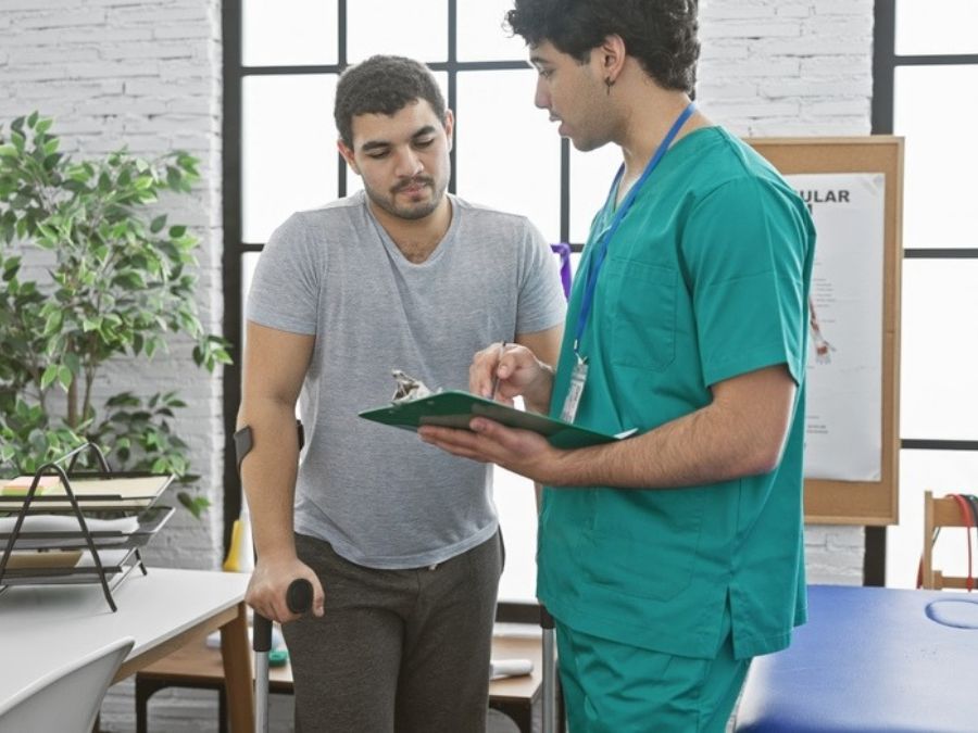 Fisioterapia per recupero del ginocchio